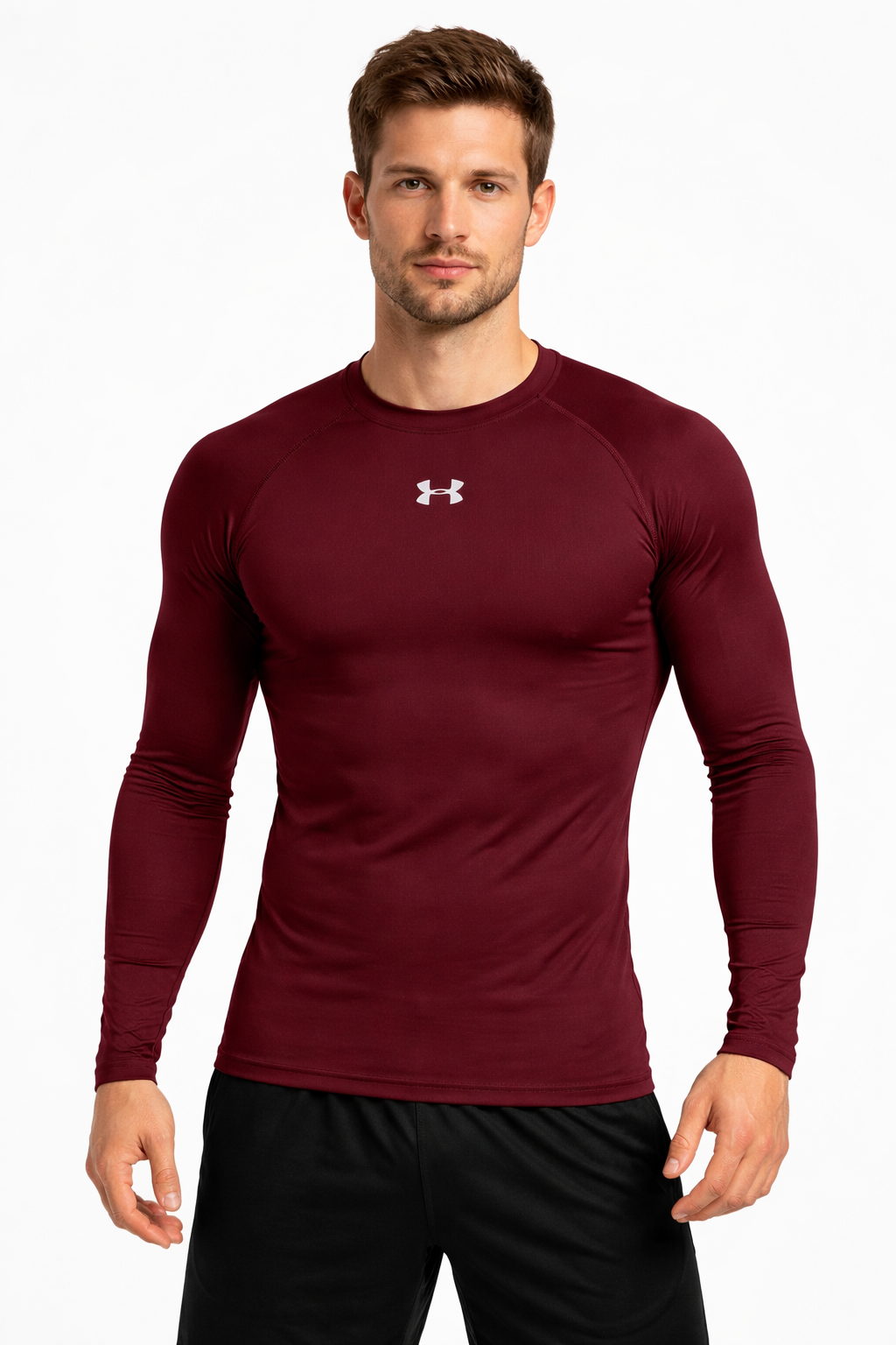 Playera Deportiva Manga Larga Color Guinda